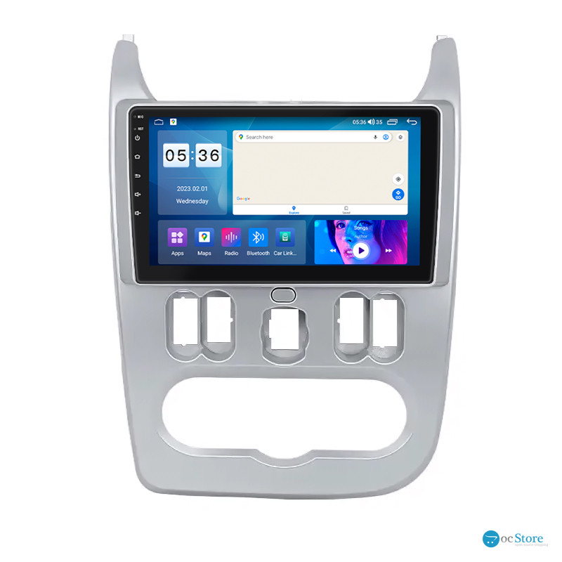 Штатная магнитола Lesko для Dacia Logan I ver 2 2008-2012 экран 9" 4/64Gb CarPlay 4G Wi-Fi GPS Prime