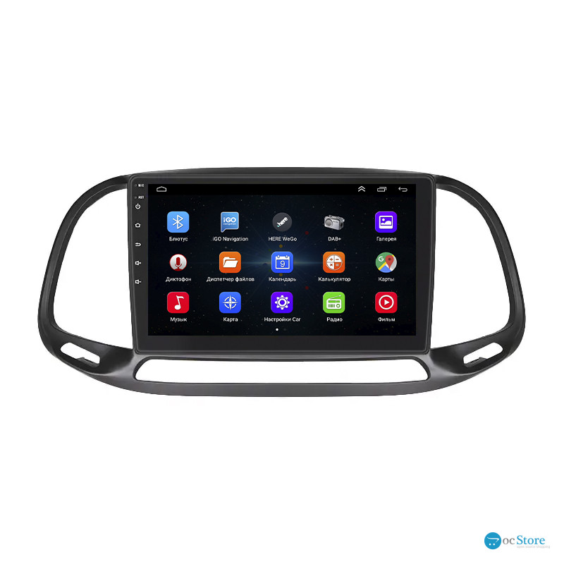 Штатная магнитола Lesko для Fiat Doblo II Рестайлинг 2015-н.в. экран 9" 1/16Gb Wi-Fi GPS Base