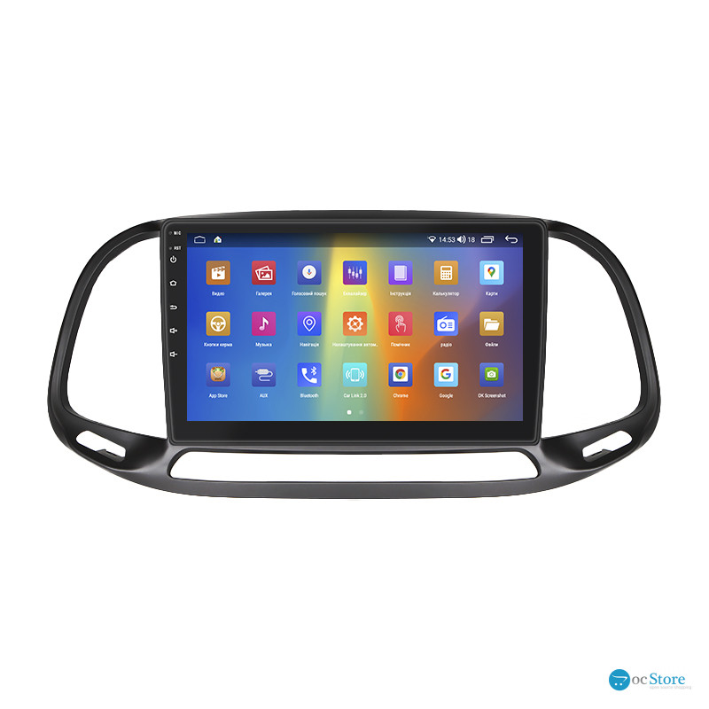 Штатная магнитола Lesko для Fiat Doblo II Рестайлинг 2015-н.в. экран 9" 2/32Gb CarPlay 4G Wi-Fi GPS Prime