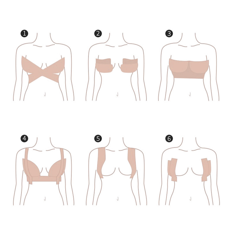 Тейп для подъема поддержки бюста лента для подтяжки формирования груди кинезио телесный Бежевый 7,5 см * 5 м
