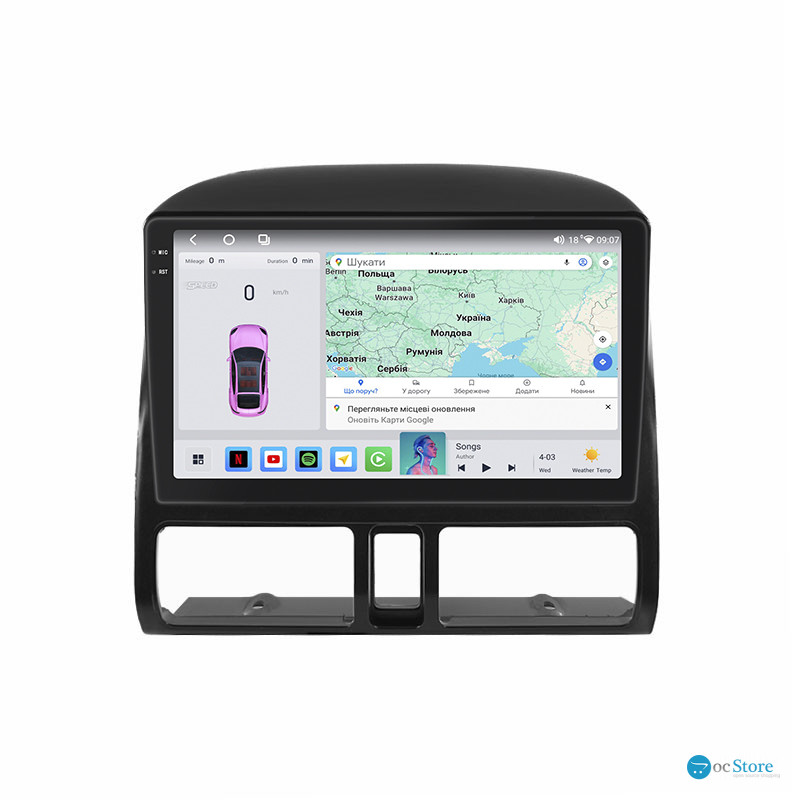 Штатная магнитола Lesko для Honda CR-V II 2001-2004 экран 9" 4/64 QLED CarPlay 4G Wi-Fi GPS 360 Prime