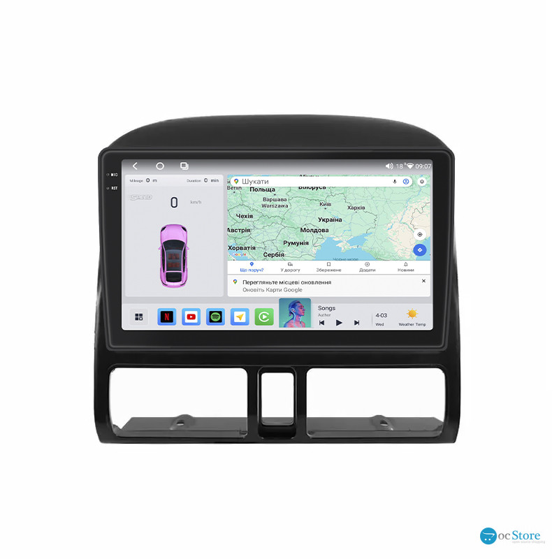Штатная магнитола Lesko для Honda CR-V II Рестайлинг 2004-2006 экран 9" 4/64 QLED CarPlay 4G Wi-Fi GPS 360 Prime