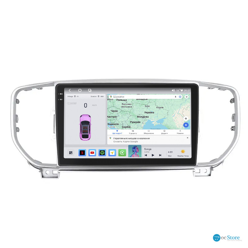 Штатная магнитола Lesko для Kia Sportage IV ver 2 2016-2018 экран 9" 4/64 QLED CarPlay 4G Wi-Fi GPS 360 Prime