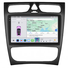 Штатная магнитола Lesko для Mercedes-Benz C-Класс II (W203) 2000-2004 экран 9" 4/64 QLED CarPlay 4G Wi-Fi GPS 360 Prime