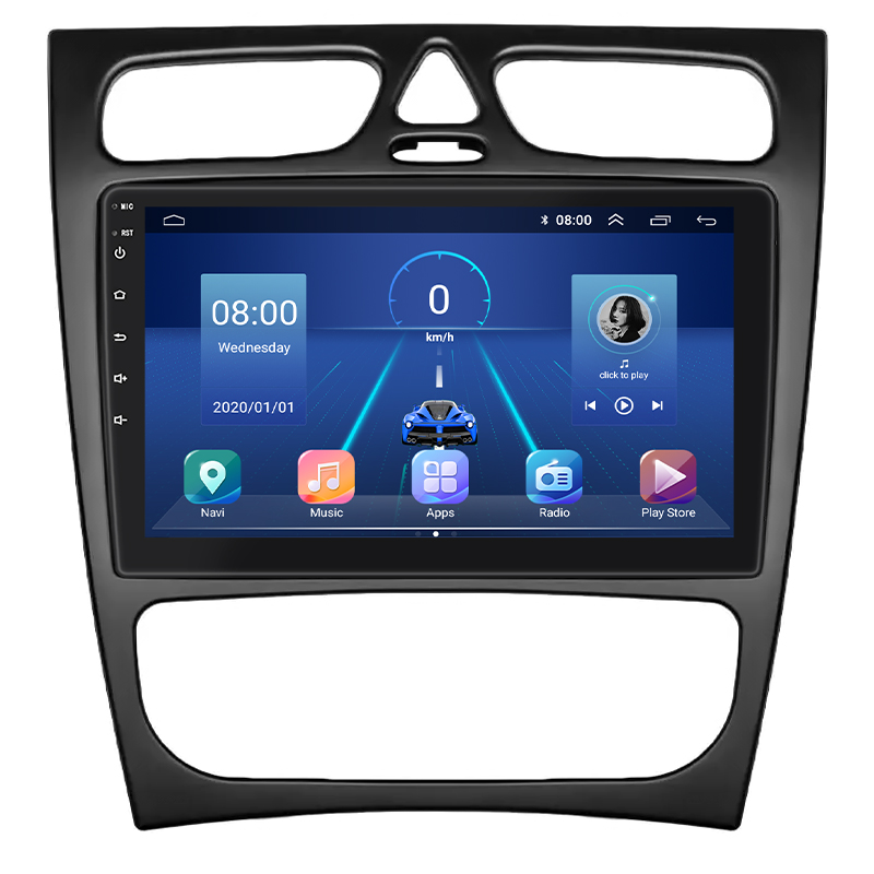 Штатная магнитола Lesko для Mercedes-Benz C-Класс II (W203) 2000-2004 экран 9" 2/32Gb 4G Wi-Fi GPS Top