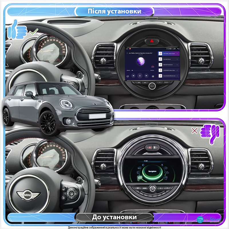 Штатная магнитола Lesko для MINI Clubman II 2015-2019 экран 9" 4/32Gb 4G Wi-Fi GPS Top