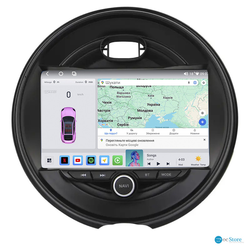 Штатная магнитола Lesko для MINI Clubman II Рестайлинг 2019-н.в. экран 9" 4/64 QLED CarPlay 4G Wi-Fi GPS 360 Prime