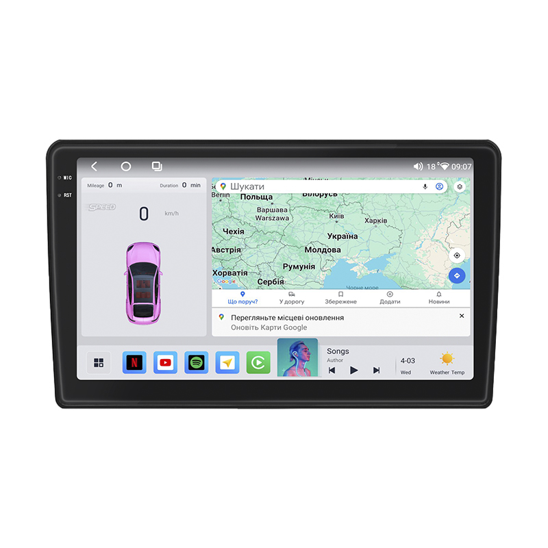Штатная магнитола Lesko для Mitsubishi Airtrek  2001-2008 экран 10" 4/64 QLED CarPlay 4G Wi-Fi GPS 360 Prime