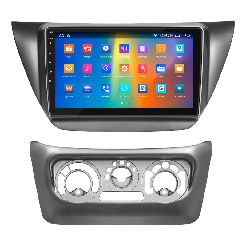 Штатная магнитола Lesko для Mitsubishi Lancer Evolution IX 2005-2007 экран 9" 2/32Gb CarPlay 4G Wi-Fi GPS Prime
