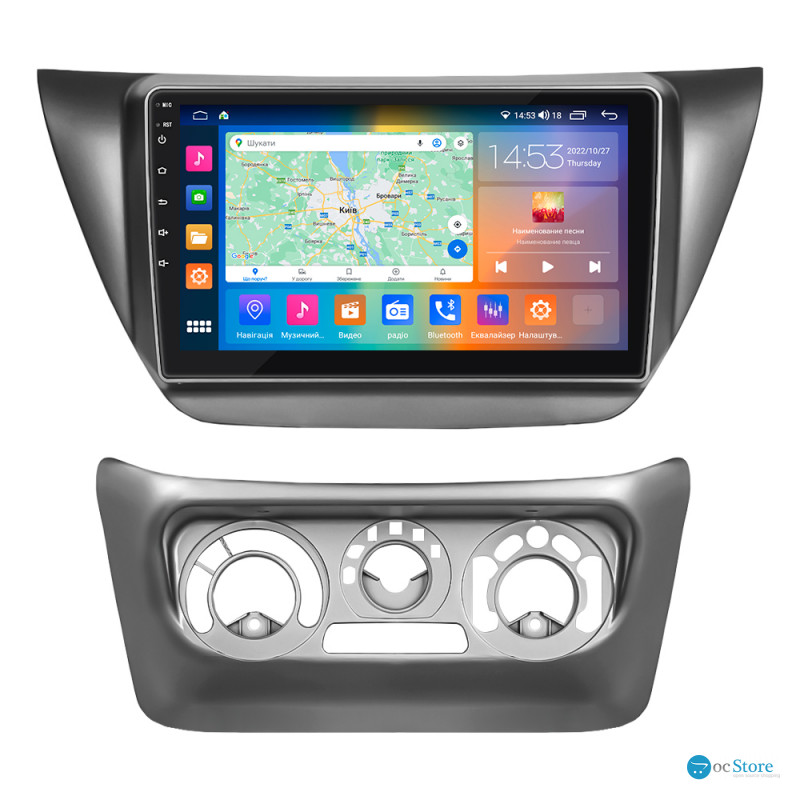 Штатная магнитола Lesko для Mitsubishi Lancer Evolution IX 2005-2007 экран 9" 4/64Gb CarPlay 4G Wi-Fi GPS Prime