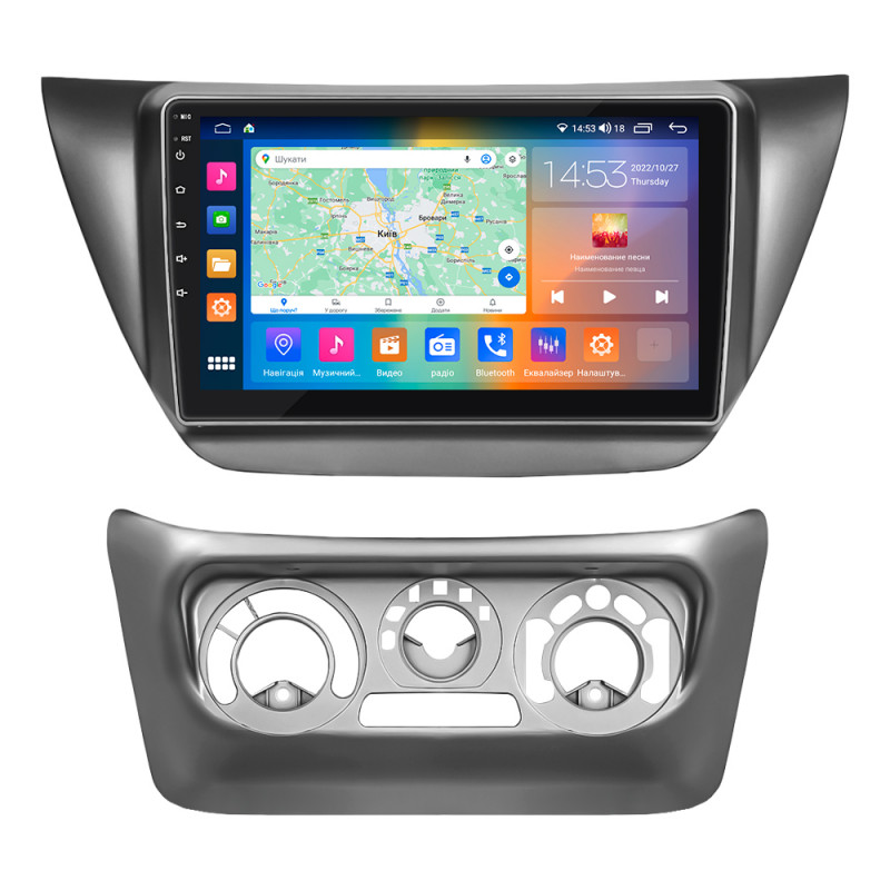 Штатная магнитола Lesko для Mitsubishi Lancer Evolution IX 2005-2007 экран 9" 4/64Gb CarPlay 4G Wi-Fi GPS Prime