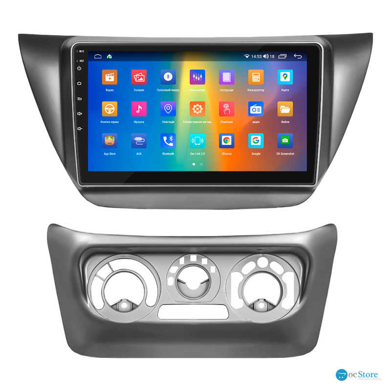 Штатная магнитола Lesko для Mitsubishi Lancer Evolution IX 2005-2007 экран 9" 4/64Gb CarPlay 4G Wi-Fi GPS Prime