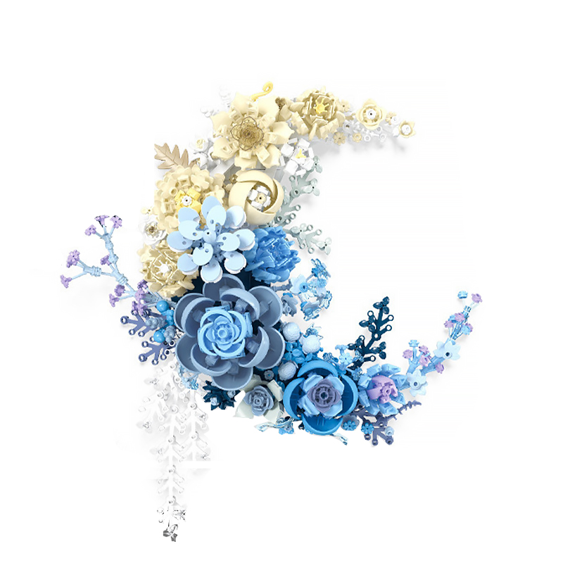 3D конструктор набор строительных блоков JIE-STAR 9094 Moon Flower 590 деталей пластиковый