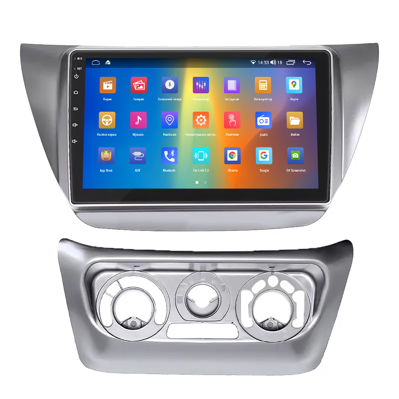 Штатная магнитола Lesko для Mitsubishi Lancer Evolution VIII 2003-2005 экран 9" 2/32Gb CarPlay 4G Wi-Fi GPS Prime