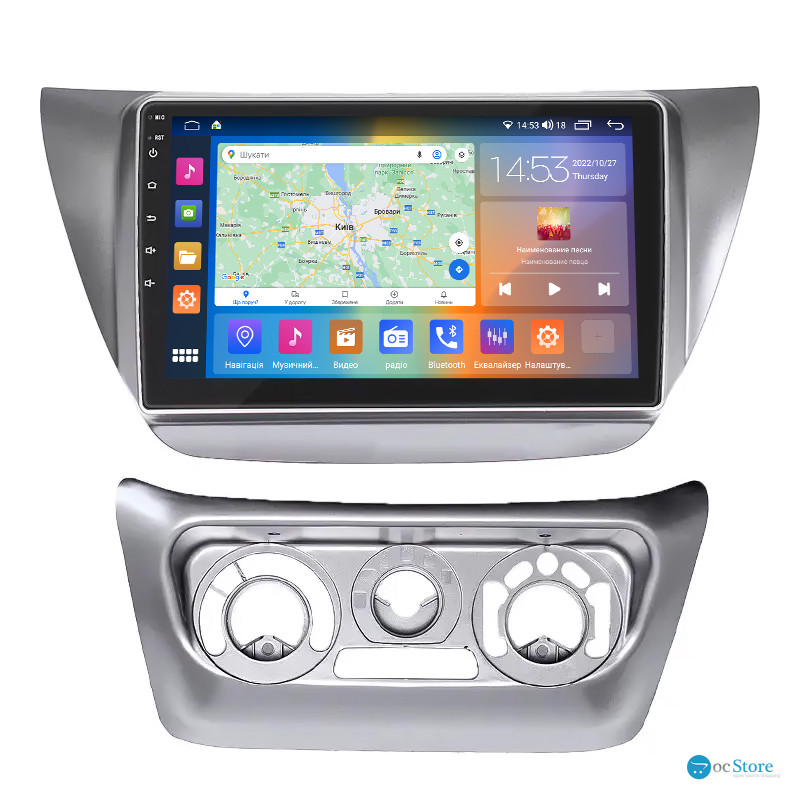 Штатная магнитола Lesko для Mitsubishi Lancer IX Рестайлинг 2005-2010 экран 9" 2/32Gb CarPlay 4G Wi-Fi GPS Prime