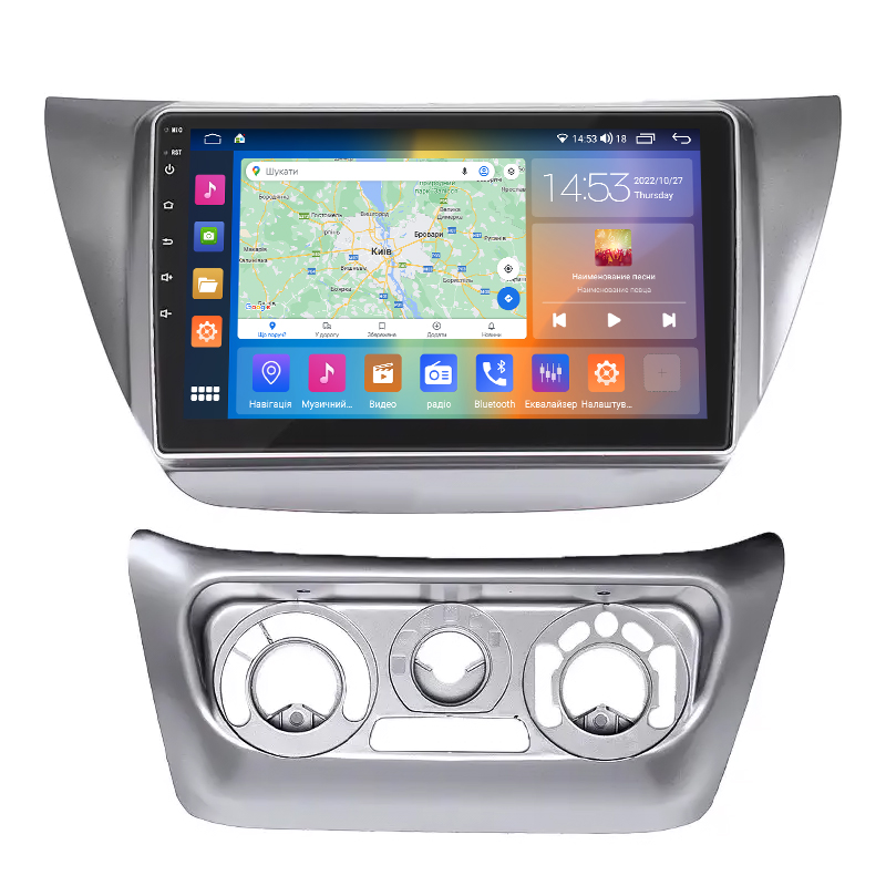 Штатная магнитола Lesko для Mitsubishi Lancer IX Рестайлинг 2005-2010 экран 9" 4/64Gb CarPlay 4G Wi-Fi GPS Prime