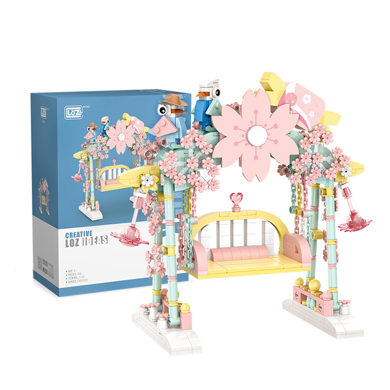 3D конструктор набор строительных блоков LOZ 1126 цветочные качели 626 деталей пластиковый