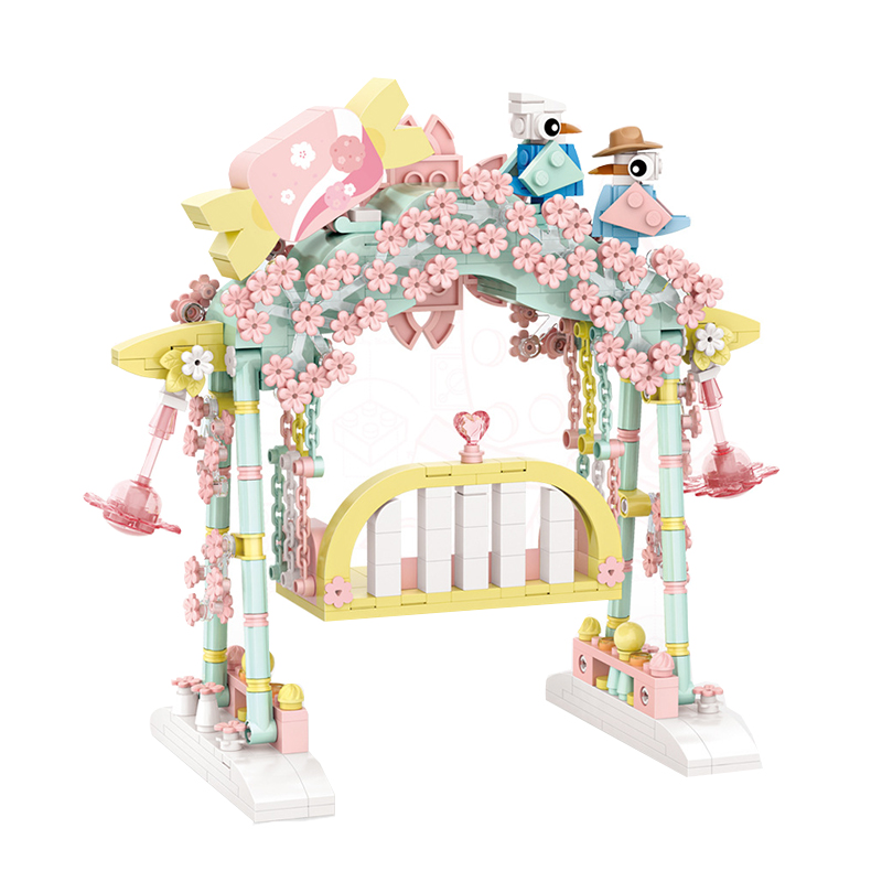 3D конструктор набор строительных блоков LOZ 1126 цветочные качели 626 деталей пластиковый