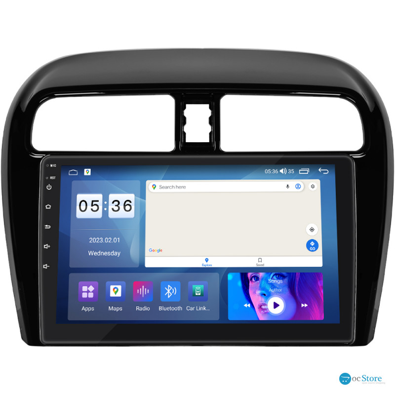 Штатная магнитола Lesko для Mitsubishi Mirage VI 2012-2015 экран 9" 2/32Gb CarPlay 4G Wi-Fi GPS Prime