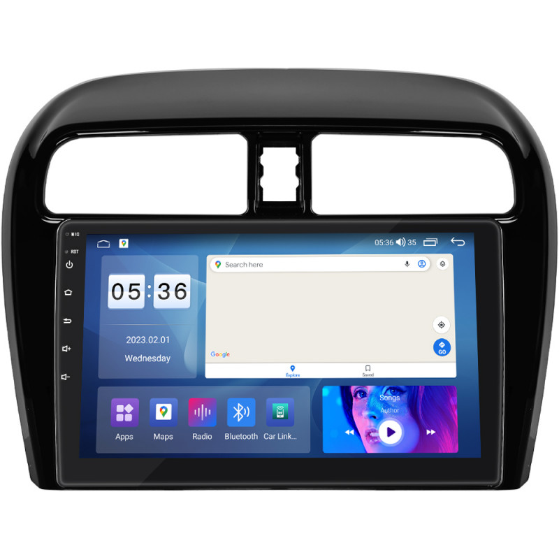 Штатная магнитола Lesko для Mitsubishi Mirage VI 2012-2015 экран 9" 2/32Gb CarPlay 4G Wi-Fi GPS Prime