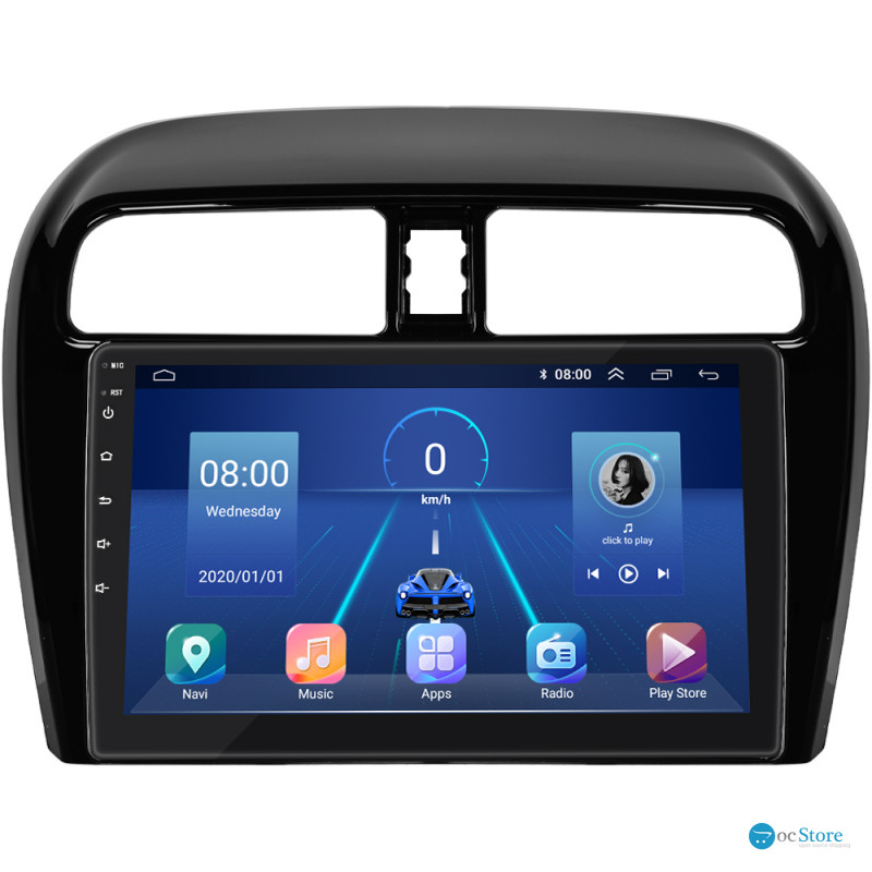 Штатная магнитола Lesko для Mitsubishi Mirage VI 2012-2015 экран 9" 4/32Gb 4G Wi-Fi GPS Top