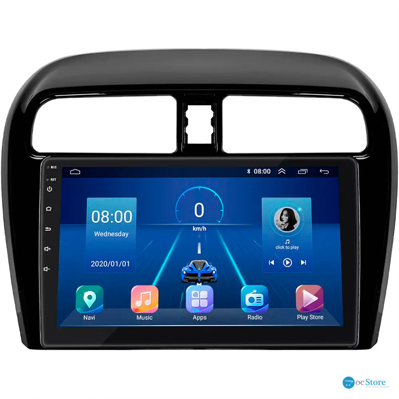 Штатная магнитола Lesko для Mitsubishi Mirage VI 2012-2015 экран 9" 6/128Gb 4G Wi-Fi GPS Top