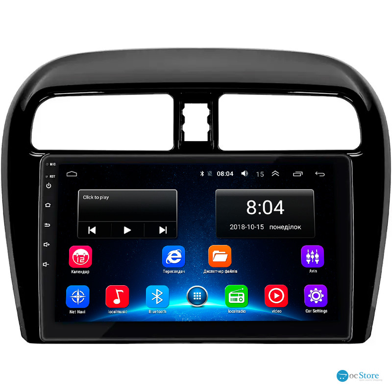 Штатная магнитола Lesko для Mitsubishi Mirage VI Рестайлинг 2 2019-н.в. экран 9" 2/32Gb Wi-Fi GPS Base
