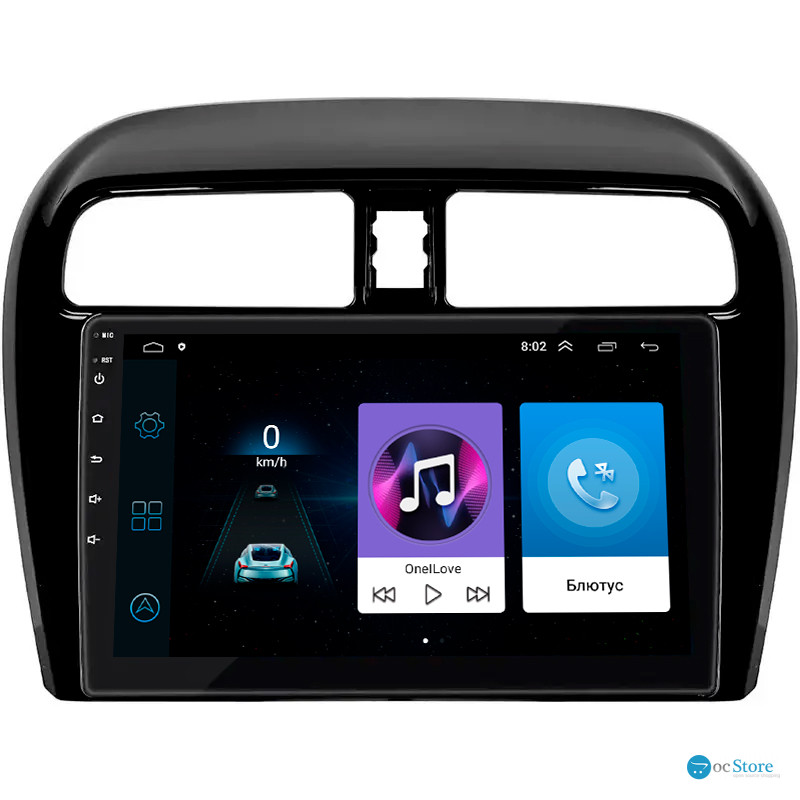 Штатная магнитола Lesko для Mitsubishi Mirage VI Рестайлинг 2015-2019 экран 9" 1/16Gb Wi-Fi GPS Base