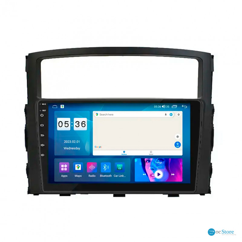 Штатная магнитола Lesko для Mitsubishi Montero IV 2006-н.в. экран 9" 4/64Gb CarPlay 4G Wi-Fi GPS Prime