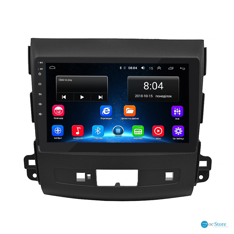 Штатная магнитола Lesko для Mitsubishi Outlander II 2005-2009 экран 9" 2/32Gb Wi-Fi GPS Base