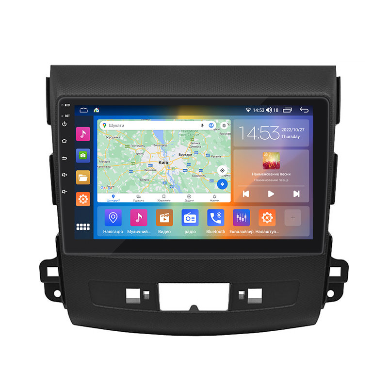 Штатная магнитола Lesko для Mitsubishi Outlander II 2005-2009 экран 9" 4/64Gb CarPlay 4G Wi-Fi GPS Prime