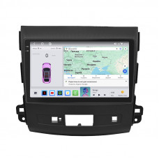 Штатная магнитола Lesko для Mitsubishi Outlander II 2005-2009 экран 9" 4/64 QLED CarPlay 4G Wi-Fi GPS 360 Prime