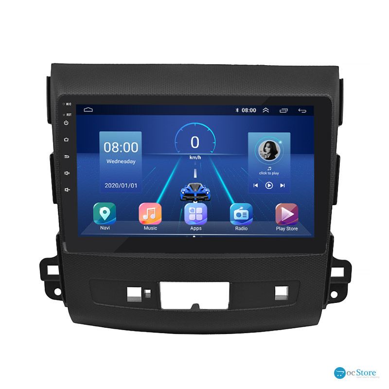 Штатная магнитола Lesko для Mitsubishi Outlander II 2005-2009 экран 9" 2/32Gb 4G Wi-Fi GPS Top