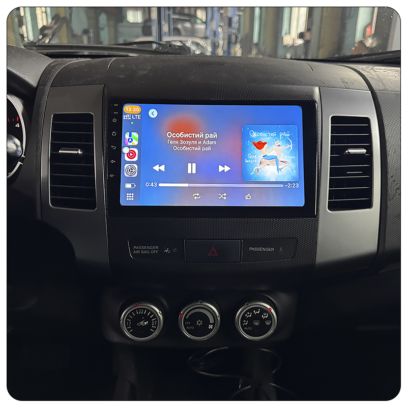 Штатная магнитола Lesko для Mitsubishi Outlander II 2005-2009 экран 9" 2/32Gb 4G Wi-Fi GPS Top