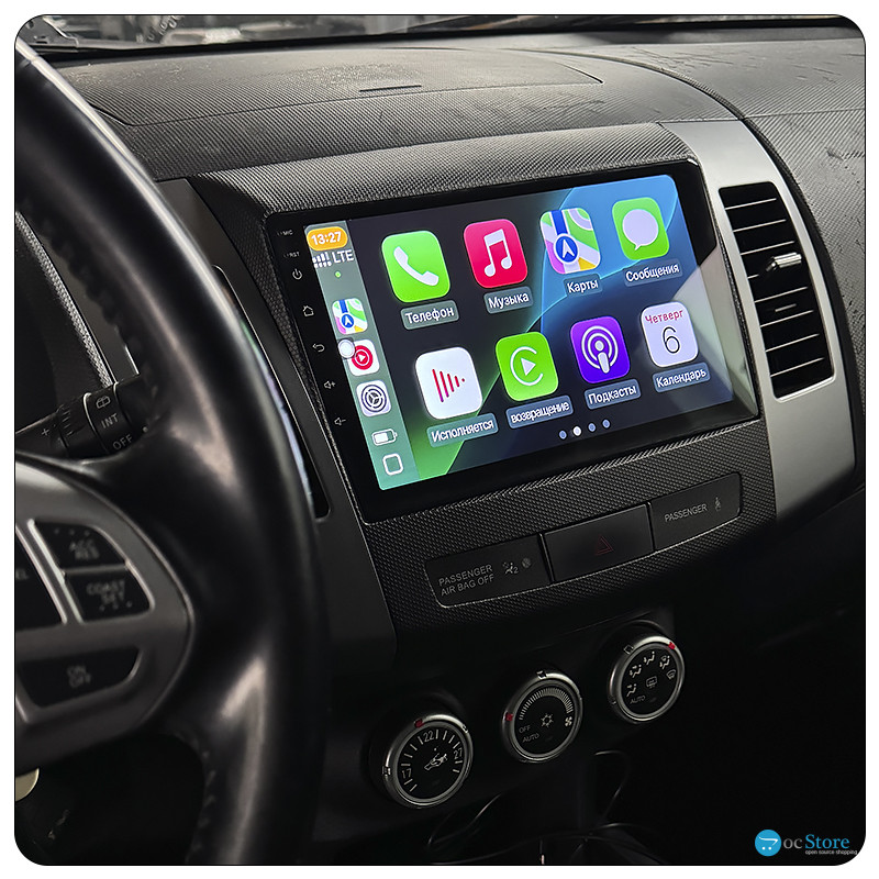 Штатная магнитола Lesko для Mitsubishi Outlander II 2005-2009 экран 9" 4/64Gb 4G Wi-Fi GPS Top