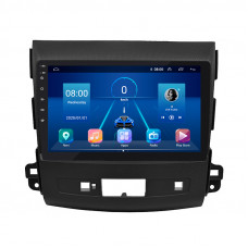 Штатная магнитола Lesko для Mitsubishi Outlander II 2005-2009 экран 9" 6/128Gb 4G Wi-Fi GPS Top