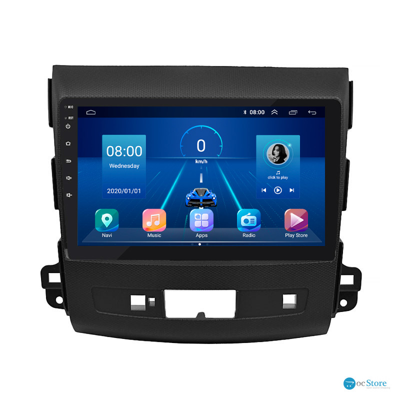 Штатная магнитола Lesko для Mitsubishi Outlander II 2005-2009 экран 9" 6/128Gb 4G Wi-Fi GPS Top