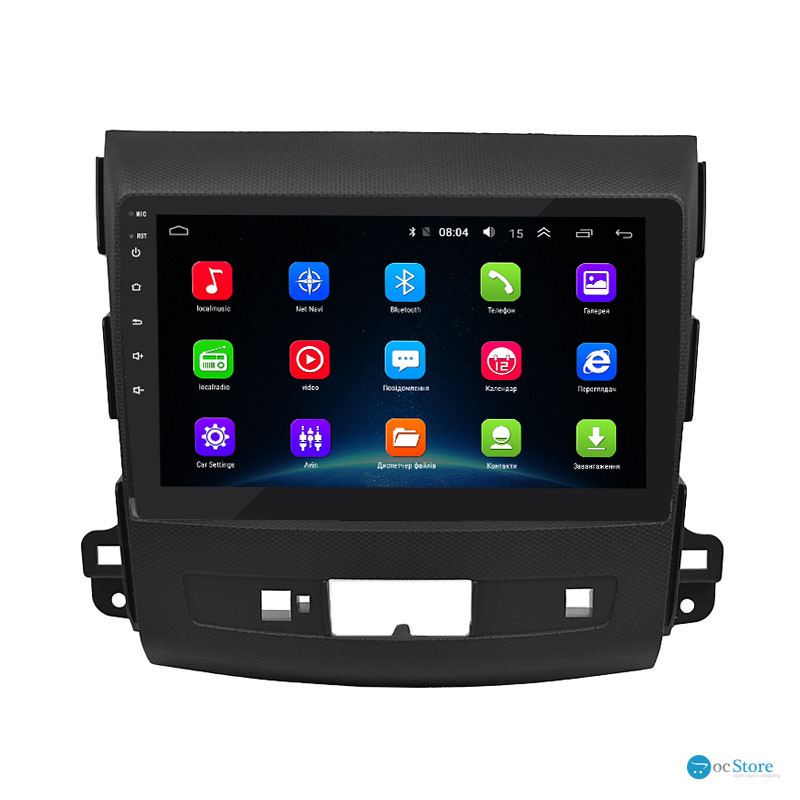 Штатная магнитола Lesko для Mitsubishi Outlander II Рестайлинг 2009-2013 экран 9" 2/32Gb Wi-Fi GPS Base