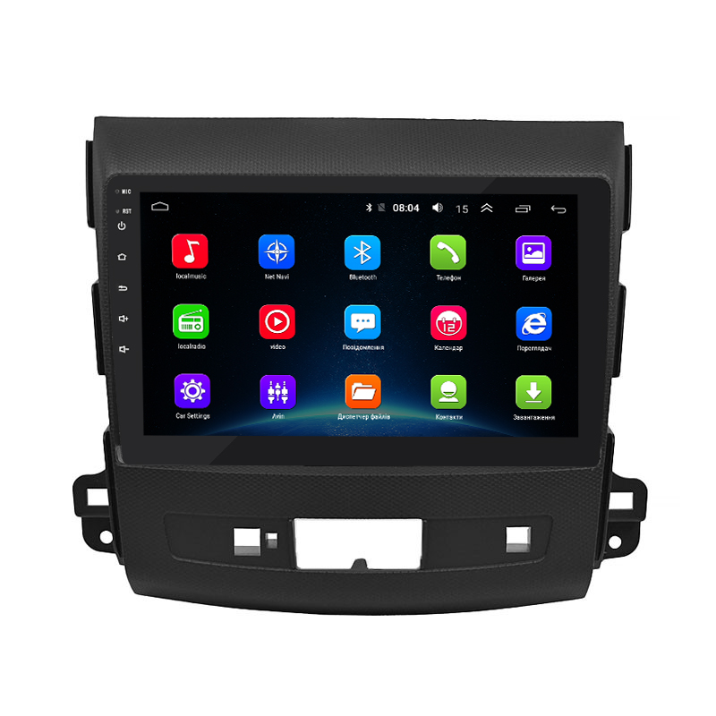 Штатная магнитола Lesko для Mitsubishi Outlander II Рестайлинг 2009-2013 экран 9" 2/32Gb Wi-Fi GPS Base