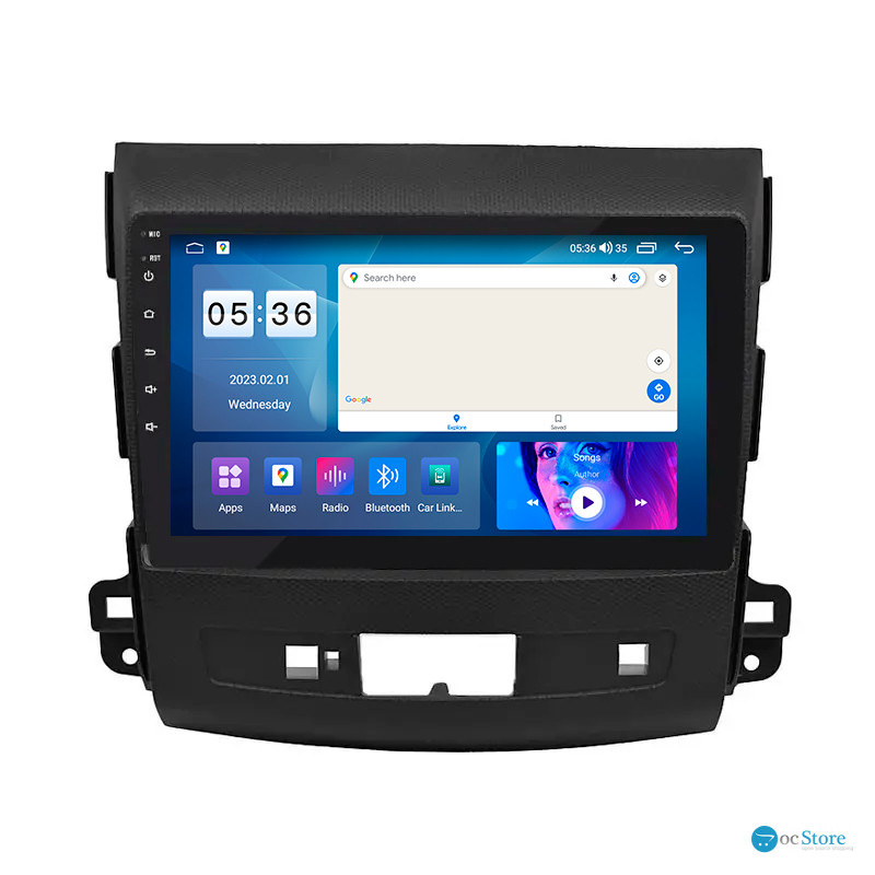 Штатная магнитола Lesko для Mitsubishi Outlander II Рестайлинг 2009-2013 экран 9" 2/32Gb CarPlay 4G Wi-Fi GPS Prime