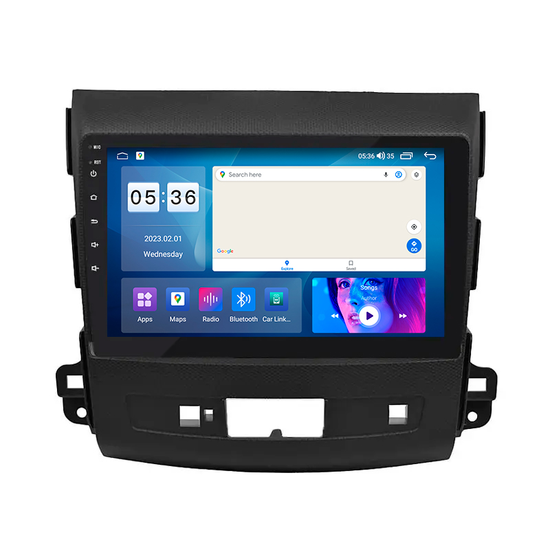 Штатная магнитола Lesko для Mitsubishi Outlander II Рестайлинг 2009-2013 экран 9" 2/32Gb CarPlay 4G Wi-Fi GPS Prime