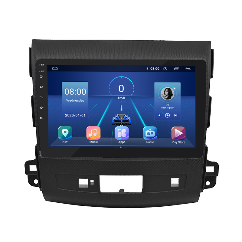 Штатная магнитола Lesko для Mitsubishi Outlander II Рестайлинг 2009-2013 экран 9" 2/32Gb 4G Wi-Fi GPS Top