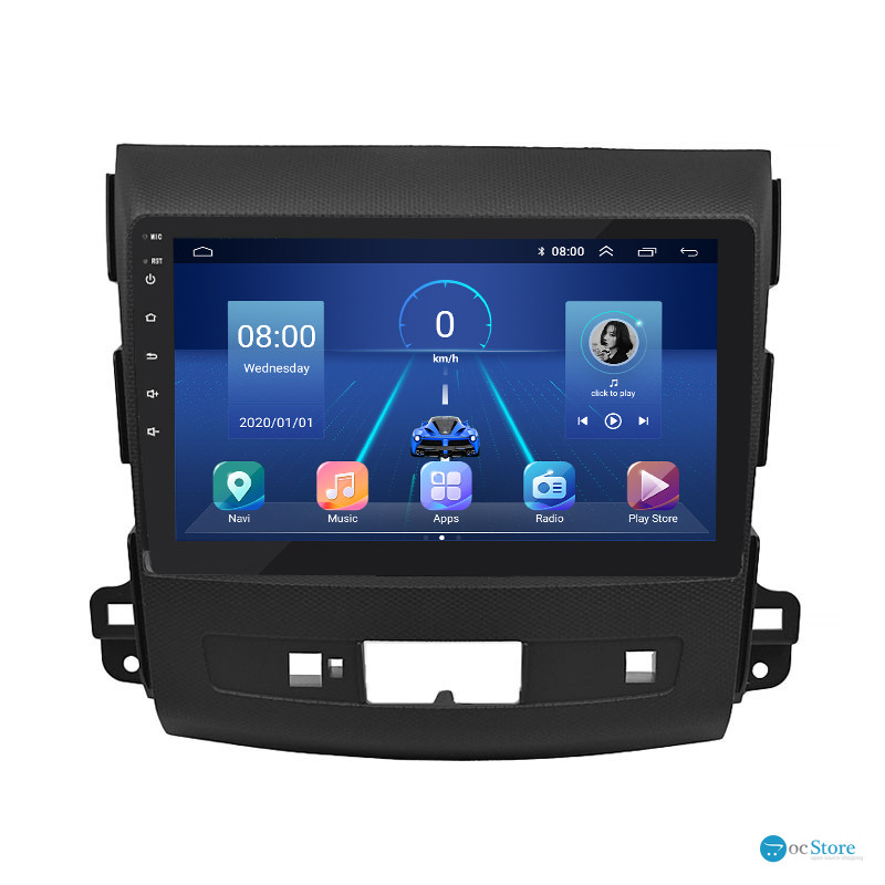 Штатная магнитола Lesko для Mitsubishi Outlander II Рестайлинг 2009-2013 экран 9" 6/128Gb 4G Wi-Fi GPS Top