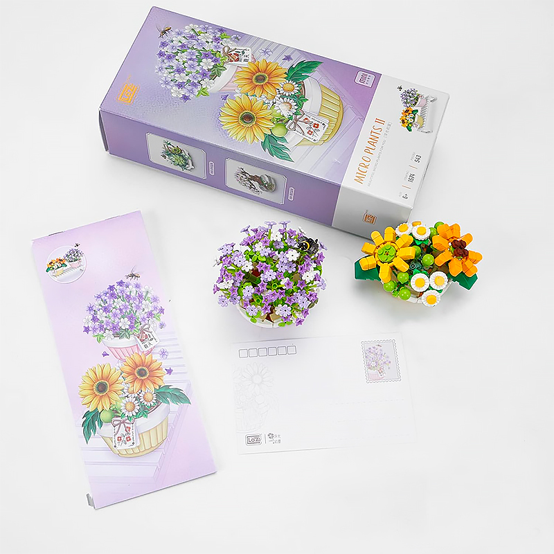 3D конструктор набор строительных блоков LOZ 1674 Букеты цветов в горшке 543 деталей пластиковый