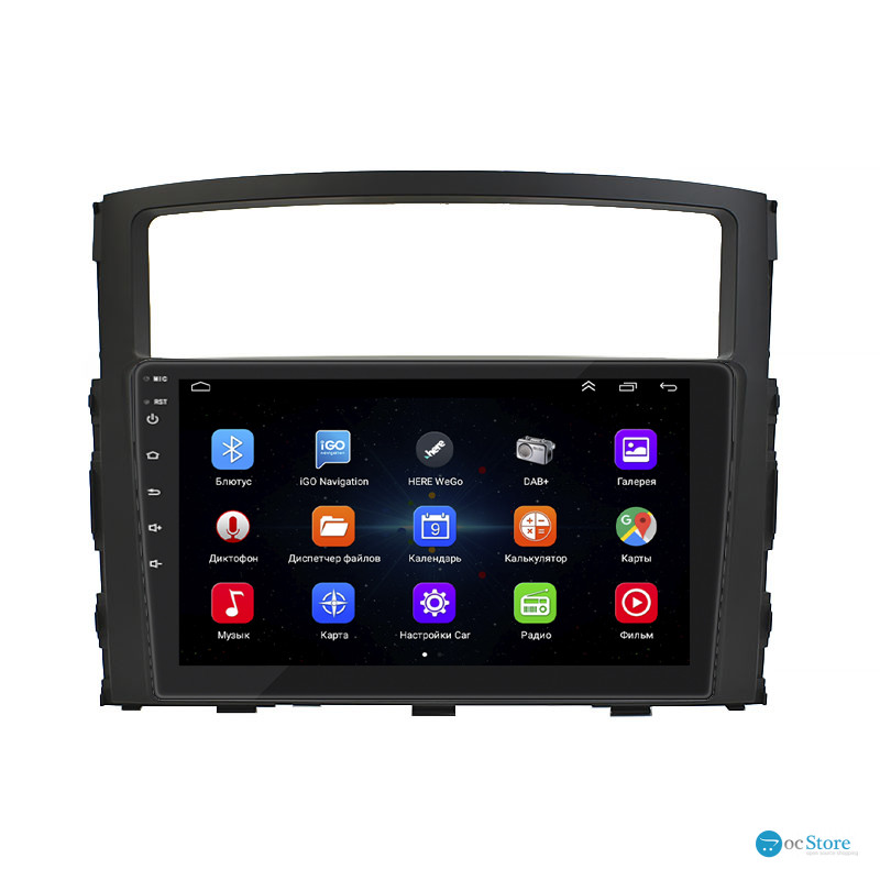 Штатная магнитола Lesko для Mitsubishi Pajero IV Рестайлинг 2 2014-н.в. экран 9" 2/32Gb Wi-Fi GPS Base