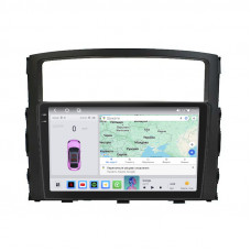 Штатная магнитола Lesko для Mitsubishi Pajero IV Рестайлинг 2 2014-н.в. экран 9" 4/64 QLED CarPlay 4G Wi-Fi GPS 360 Prime