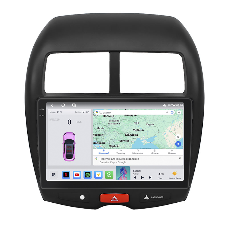 Штатная магнитола Lesko для Mitsubishi RVR III 2010-2012 экран 10" 4/64 QLED CarPlay 4G Wi-Fi GPS 360 Prime