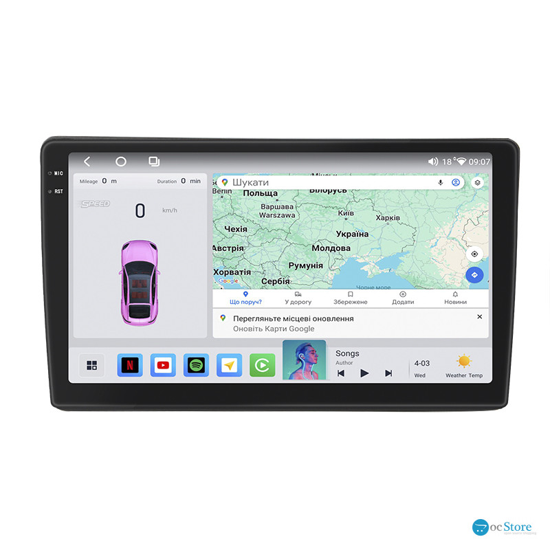 Штатная магнитола Lesko для Nissan Murano I (Z50) 2002-2008 экран 9" 4/64 QLED CarPlay 4G Wi-Fi GPS 360 Prime
