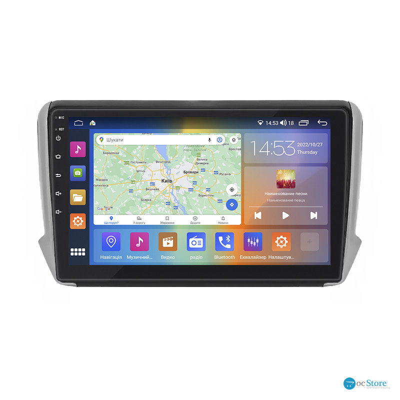 Штатная магнитола Lesko для Peugeot 2008 I 2013-2016 экран 10" 2/32Gb CarPlay 4G Wi-Fi GPS Prime