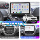 Штатная магнитола Lesko для Peugeot 2008 I 2013-2016 экран 10" 4/64 QLED CarPlay 4G Wi-Fi GPS 360 Prime